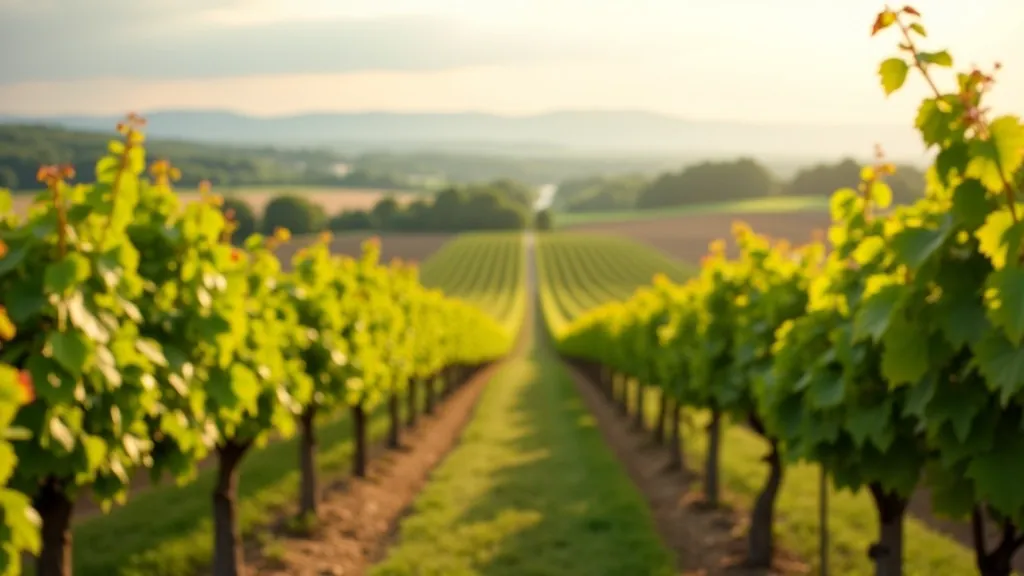 Venkovská krajina v jižní Moravě se vinicemi, stará kopce a přírodní scenérie